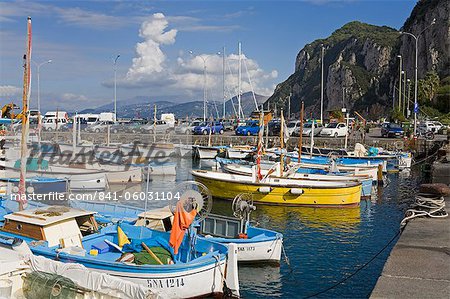 Fishing boats in the Port of Marina Grande, Capri Island, Bay of Naples, Campania, Italy, Europe