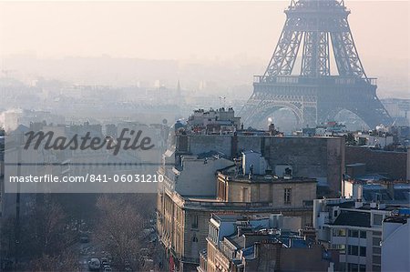 The Eiffel Tower from the Arc de Triomphe, Paris, France, Europe