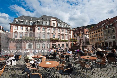 The Marktplatz (Market Square) and Town Hall, Old Town, Heidelberg, Baden-Wurttemberg, Germany, Europe