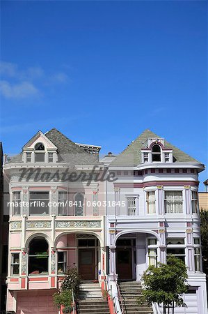 Architecture victorienne, Painted Ladies, Alamo Square, San Francisco, Californie, États-Unis d'Amérique, Amérique du Nord