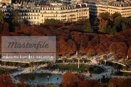 Vue aérienne du jardin du Luxembourg, Paris, France, Europe