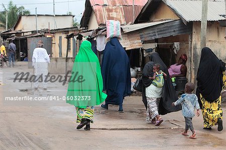 Muslim women in the street, Lome, Togo, West Africa, Africa