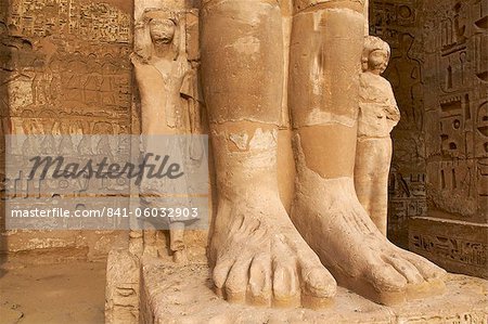 Detail, Medinet Habou Tempel, Westufer des am Nil, Theben, UNESCO World Heritage Site, Ägypten, Nordafrika, Afrika