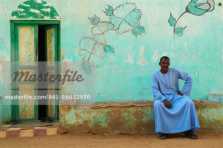 Nubian painted village near Aswan, Egypt, North Africa, Africa