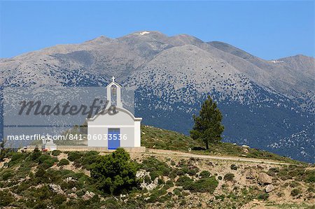 Chapelle orthodoxe grec, près de Maza, montagnes blanches (Lefka Ori), région de la Canée, Crète, îles grecques, Grèce, Europe