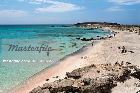 Plage d'Elafonissi, région de la Canée, Crète, îles grecques, Grèce, Europe