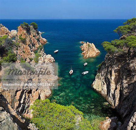 Secluded cove, Aiguaxelida, near Palafrugell, Costa Brava, Catalonia, Spain, Mediterranean, Europe