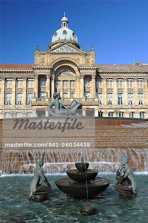 Fountain known as the Floozy in the Jacuzzi and the Council House, Victoria Square, Birmingham, West Midlands, England, United Kingdom, Europe