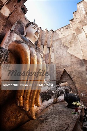 Bouddha au Wat Si Chum, le Royaume de Sukhothai, Sukhothai, Thaïlande