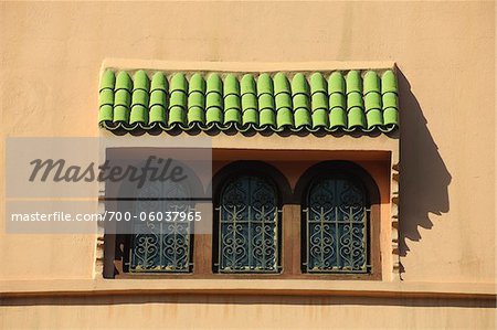 Nahaufnahme von Haus Windows, Marrakesch, Marokko