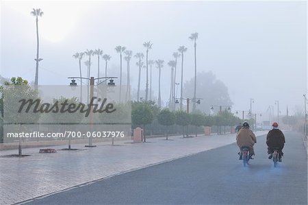 People on Motorbikes, near Jardin de Koutoubia, Marrakech, Morocco