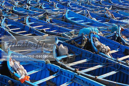 Blue Fishing Boats, Essaouira, Morocco