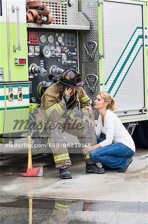 Feuerwehrmann und Freundin, Florida, USA
