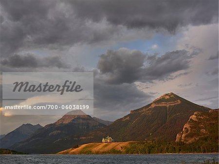 Prince of Wales Hotel and Storm Clouds, Waterton Lakes, Waterton Lakes National Park of Canada, Alberta, Canada