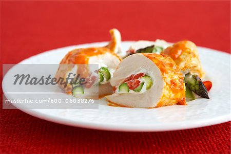 Chicken Breasts Stuffed with Asparagus and Vegetables