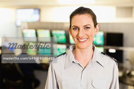 Security personnel in control room