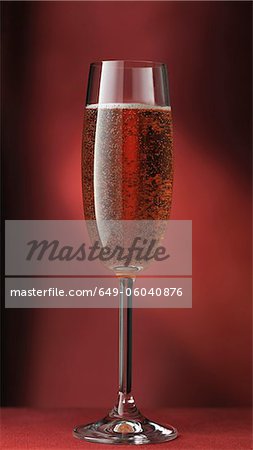 Close up of glass of sparkling wine