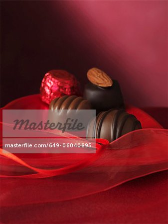 Chocolates on decorative box