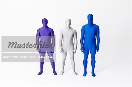 Men in bodysuits standing together