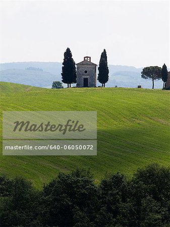Italien, Toskana, alte Kapelle auf Feld