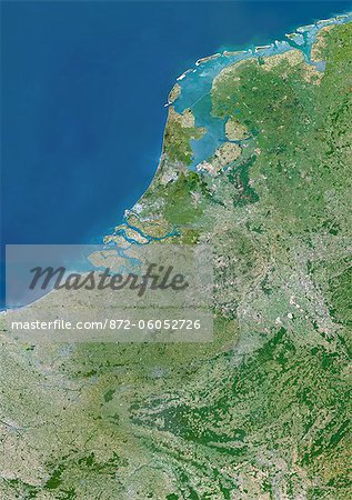 Vue satellite avec les pays du Benelux