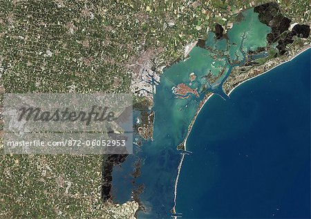 Venise Italie Couleur Vraie Image Satellite Venise France Image Satellite De Vraies Couleurs De La Ville