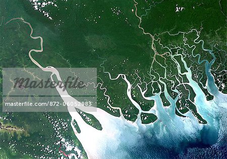 Satellite View of Hawooi And Kikori Deltas, Papua New Guinea