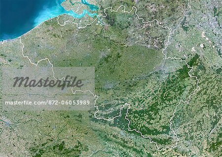 Vue satellite de la Belgique