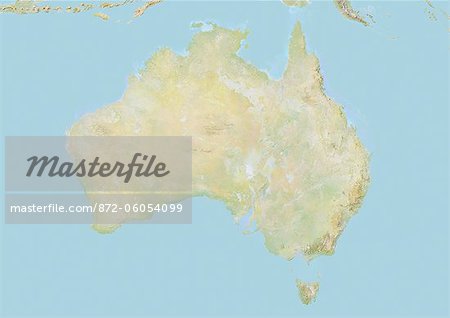 Australie, carte en Relief