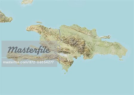 République dominicaine et Haïti, carte de Relief avec bordure République dominicaine et Haïti, carte de Relief avec bordure