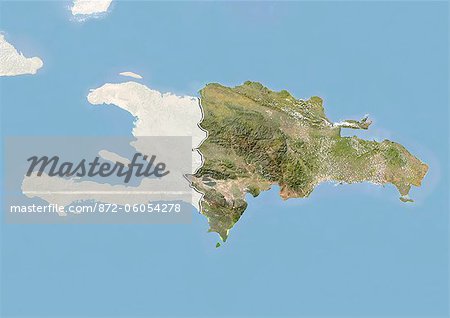 République dominicaine, Image Satellite avec effet de relief, avec bordure et masque République dominicaine, Image Satellite avec effet de relief, avec bordure et masque
