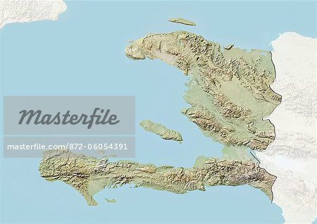 Haïti, carte de Relief avec bordure et masque Haïti, carte de Relief avec bordure et masque