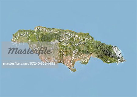 Jamaïque, Image Satellite avec effet de relief Jamaïque, Image Satellite avec effet de relief
