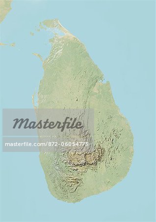 Sri Lanka, Relief Map