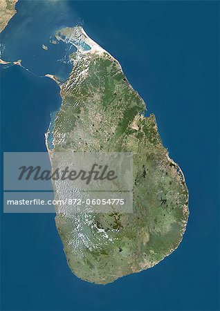 Sri Lanka, Image Satellite de la couleur vraie