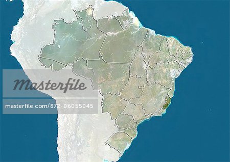 Brazil and the State of Espirito Santo, True Colour Satellite Image