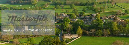 Overview of Village in Early Summer, Arncliffe, Littondale, North Yorkshire, England