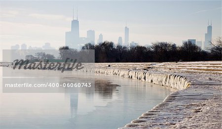 Icy morning in Chicago, Illinois.