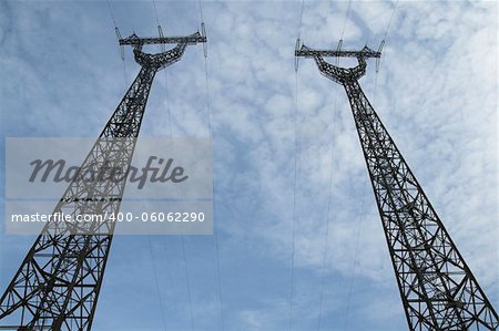 Power transmission tower, view from below