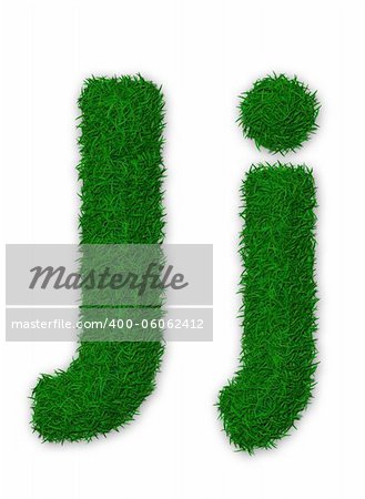 Illustration of capital and lowercase letter J made of grass