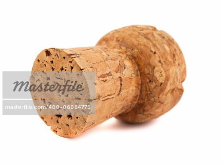 Cork from champagne isolated on white background