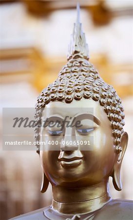 Head of Buddha statue in Doi Suthep Wat in Chiang Mai