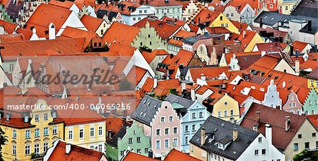 Bird's Eye View on the Bavarian Town of Landshut, Germany