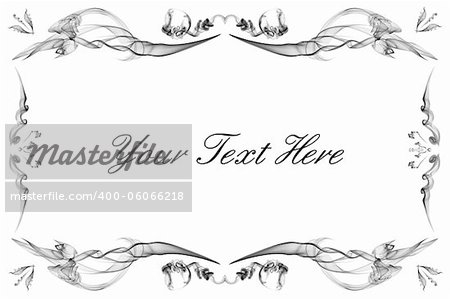 Abstract vintage black frame with space for text on white background