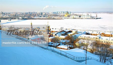 Panoramic February view  Nizhny Novgorod Russia