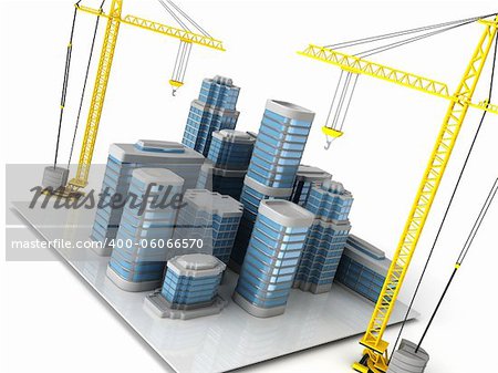 3d illustration of city building concept