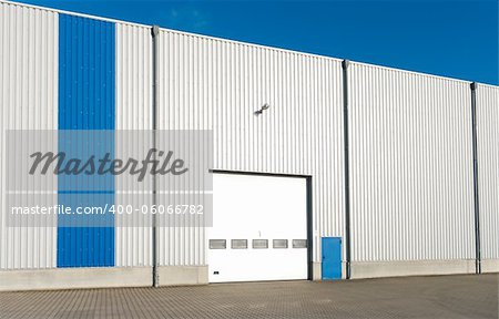 modern industrial unit with roller door