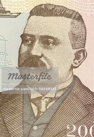 Grigore Antipa (1867-1944) on 200 Lei 1992 Banknote from Romania. Romanian Darwinist biologist who studied the fauna of the Danube Delta and the Black Sea.