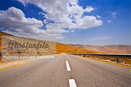 Meandering Road In Sand Hills of Samaria, Israel