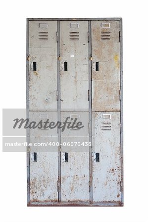 Rusted old cabinet with isolated on white background